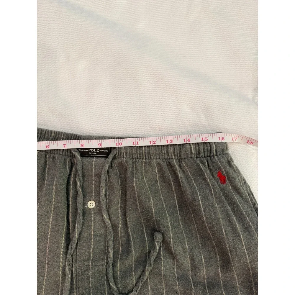 POLO RALPH LAUREN Mens Lounge Pants Sleepwear Charcoal Gray Pinstripe L